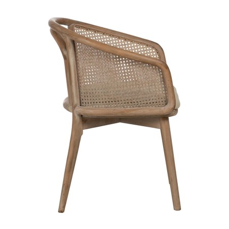 Keukenstoel Beige Natuurlijk Rubberwood Katoen Polyester 59 x 47 x 81