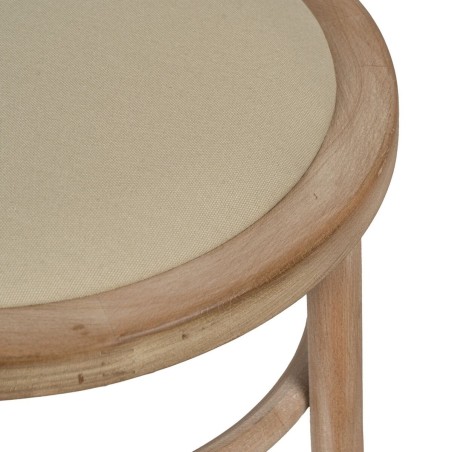 Esszimmerstuhl Beige natürlich Kautschukholz Baumwolle Polyester 41 x