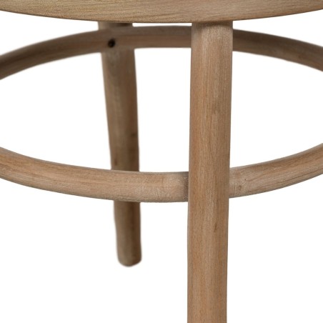 Esszimmerstuhl Beige natürlich Kautschukholz Baumwolle Polyester 41 x