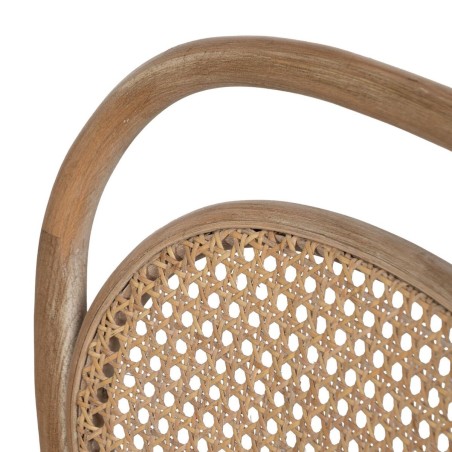 Esszimmerstuhl Beige natürlich Kautschukholz Baumwolle Polyester 41 x