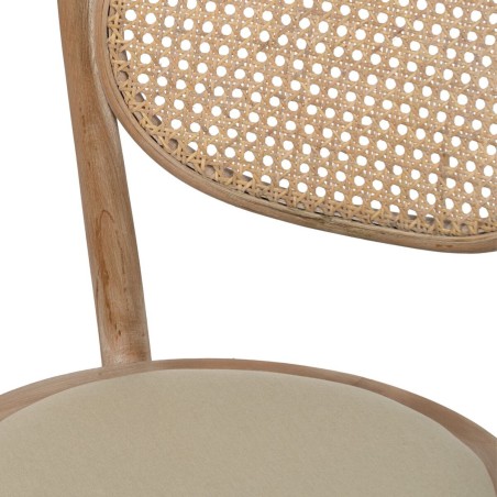 Esszimmerstuhl Beige natürlich Kautschukholz Baumwolle Polyester 41 x