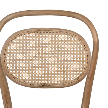 Esszimmerstuhl Beige natürlich Kautschukholz Baumwolle Polyester 41 x