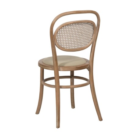 Chaise de Salle à Manger Beige Naturel Bois d'hévéa Coton Polyester