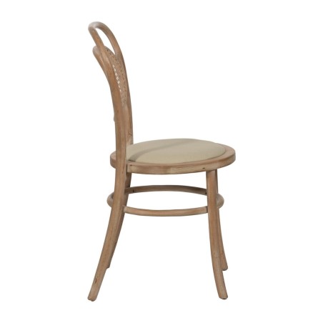 Esszimmerstuhl Beige natürlich Kautschukholz Baumwolle Polyester 41 x