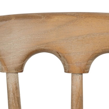 Silla de Comedor Beige Natural Madera de caucho Algodón Poliéster 45