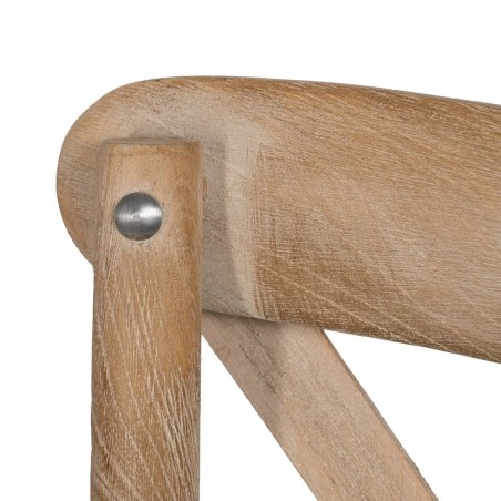 Chaise de Salle à Manger Beige Naturel Bois d'hévéa Coton Polyester
