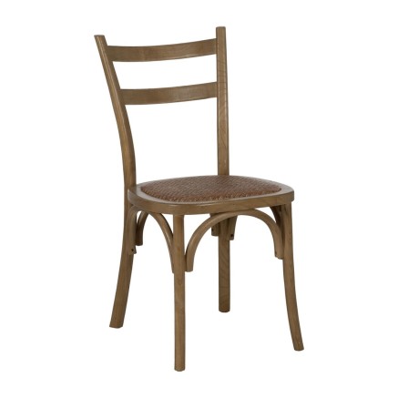 Keukenstoel Natuurlijk Rotan Elmhout 45 x 54 x 88,5 cm