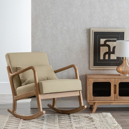 Sedia a Dondolo Legno d'albero della gomma 66 x 88 x 80 cm 2