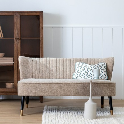 Sofa Zwart Beige Gouden 134 x 74 x 70 cm 2
