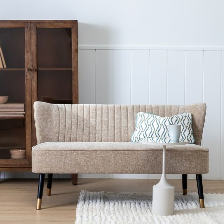Sofa Zwart Beige Gouden 134 x 74 x 70 cm