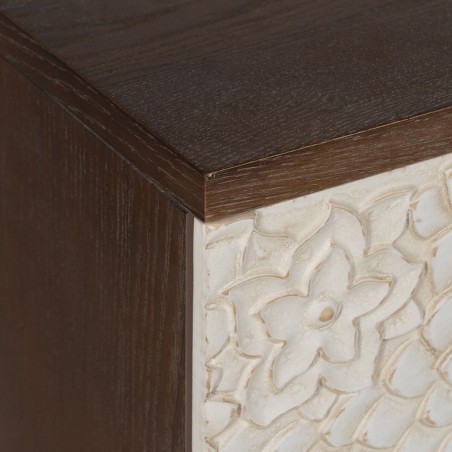 Zijtafel met lades MANACOR Wit Bruin