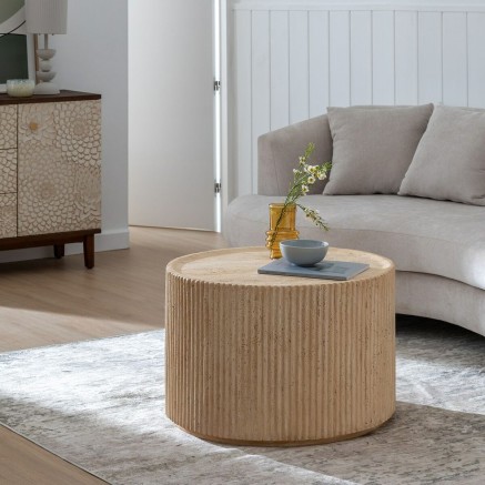 Mesa de Centro Beige 67 x 67 x 46 cm 2