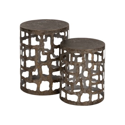 Set van 2 tafels Gouden 40,5 x 40,5 x 55 cm 40,5x40,5x55 cm (2 Stuks)