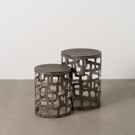 Set di 2 tavoli Dorato 40,5 x 40,5 x 55 cm 40,5x40,5x55 cm (2 Unità)
