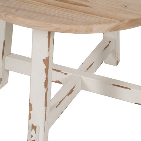 Centre Table White Natural 60 x 60 x 45 cm