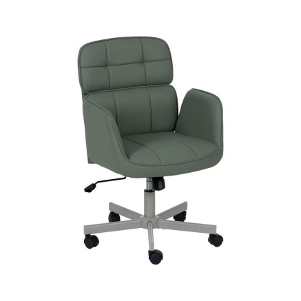 Silla de Comedor Verde Gris Nailon Poliéster Espuma Madera Hierro 57
