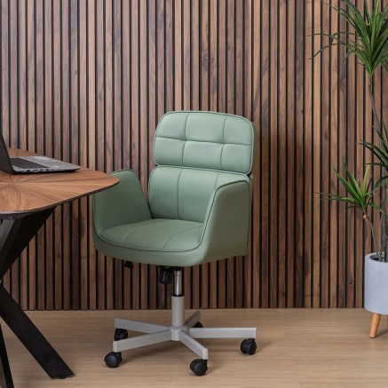 Sedia da Sala da Pranzo Verde Grigio Nylon Poliestere Schiuma Legno Fe 2