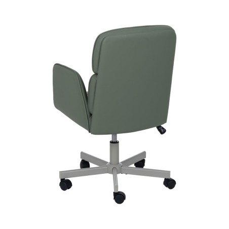 Chaise de Salle à Manger Vert Gris Nylon Polyester Mousse Bois Fer 57