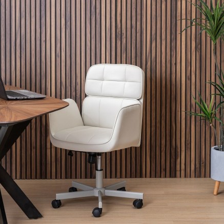 Chaise de Bureau Gris Crème 57 x 60,5 x 85 cm 2