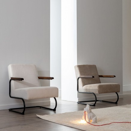 Sillón Negro Taupé 61 x 70 x 85 cm 2