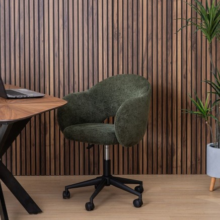Chaise de Bureau Noir Vert 56 x 56 x 85 cm 2