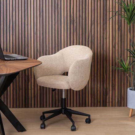 Office Chair Black Beige 56 x 56 x 85 cm 2