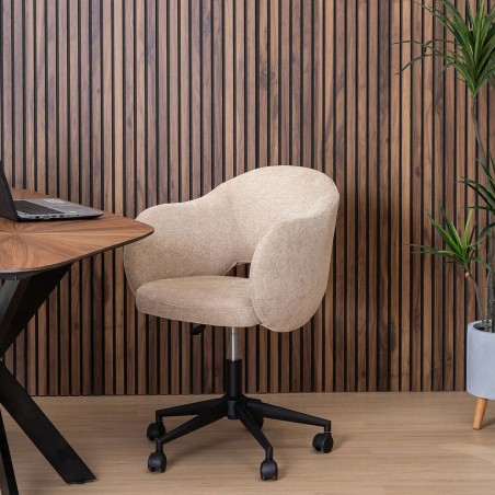 Office Chair Black Beige 56 x 56 x 85 cm