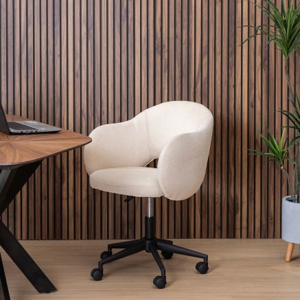 Bürostuhl Schwarz Creme 56 x 56 x 85 cm 2
