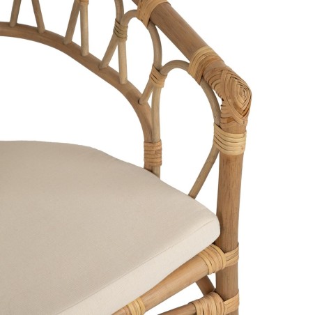 Dining Chair White Honey Rattan 58 x 59 x 78 cm