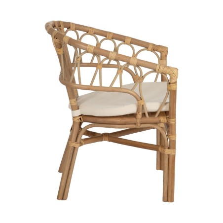 Sedia da Sala da Pranzo Bianco Mele Rattan 58 x 59 x 78 cm