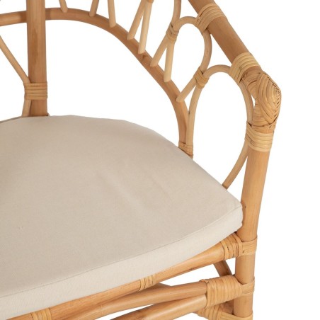 Esszimmerstuhl Weiß natürlich Rattan 58 x 59 x 78 cm