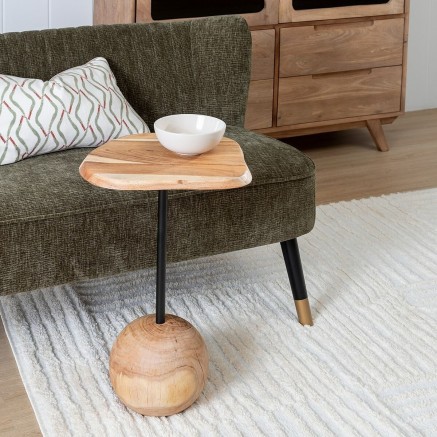 Table d'appoint Noir Naturel 35 x 35 x 60 cm 2