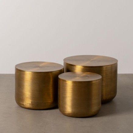 Set di 3 tavoli Dorato 58,5 x 58,5 x 41,9 cm (3 Unità) 2