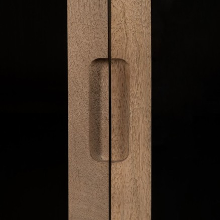 Armario BURNIE Negro Natural Cristal Madera de mango 107 x 40,5 x 142 2