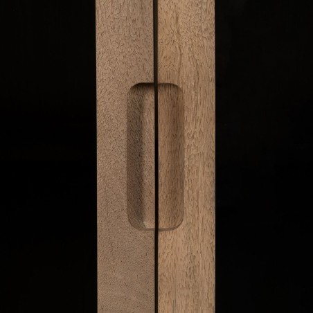 Schrank BURNIE Schwarz natürlich Kristall Mango-Holz 107 x 40,5 x 142