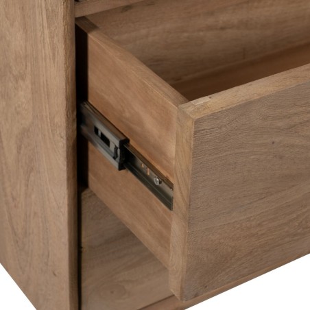 Armario BURNIE Negro Natural Cristal Madera de mango 107 x 40,5 x 142