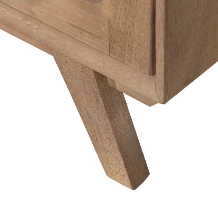 Mueble Auxiliar BURNIE Negro Natural Cristal Madera de mango 81 x 41 x 2