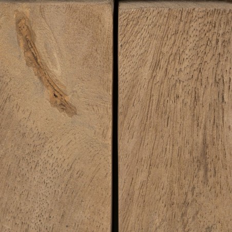 Meuble d'Appoint BURNIE Noir Naturel Verre Bois de manguier 81 x 41 x