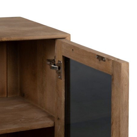 Beistellmöbel BURNIE Schwarz natürlich Kristall Mango-Holz 81 x 41 x