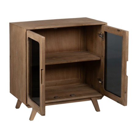 Beistellmöbel BURNIE Schwarz natürlich Kristall Mango-Holz 81 x 41 x