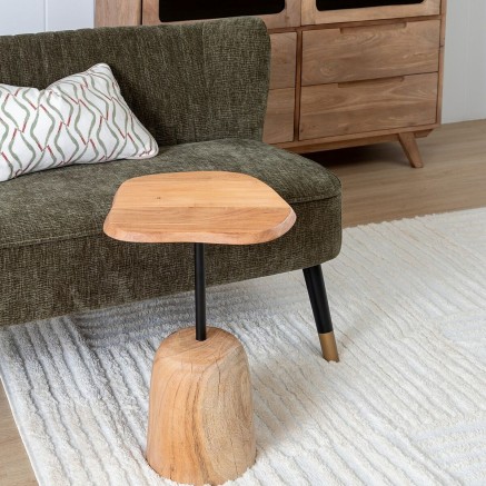 Side table Black Natural 35 x 35 x 55 cm 2