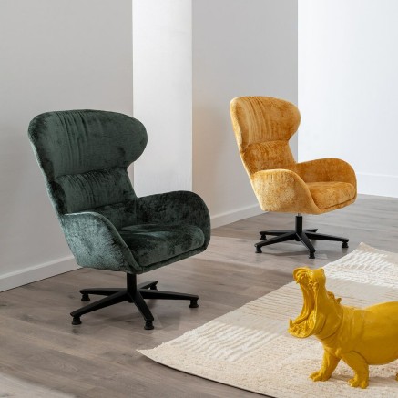Sillón Negro Mostaza 78 x 84,5 x 104,5 cm 2