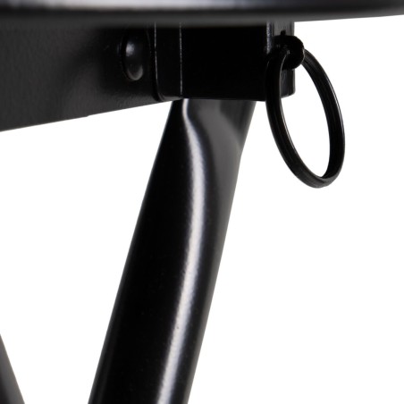 Tabouret Noir Polyuréthane PVC Fer 30 x 30 x 45 cm