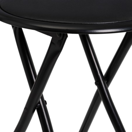 Tabouret Noir Polyuréthane PVC Fer 30 x 30 x 45 cm