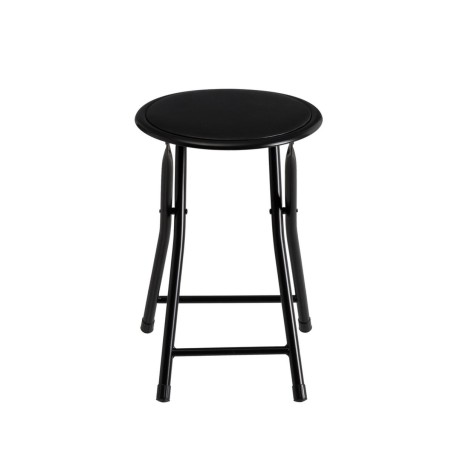 Stool Black Polyurethane PVC Iron 30 x 30 x 45 cm