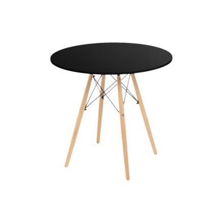 Table Black Natural 80 x 80 x 75 cm
