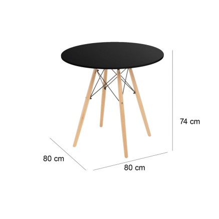 Mesa Negro Natural 80 x 80 x 75 cm 2
