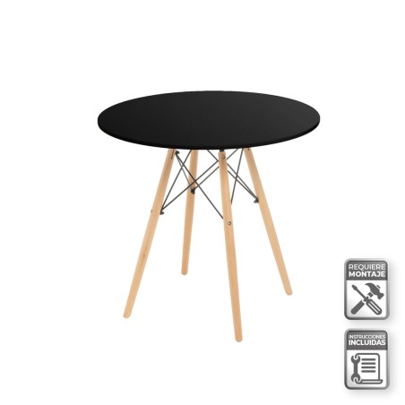 Tafel Zwart Natuurlijk 80 x 80 x 75 cm