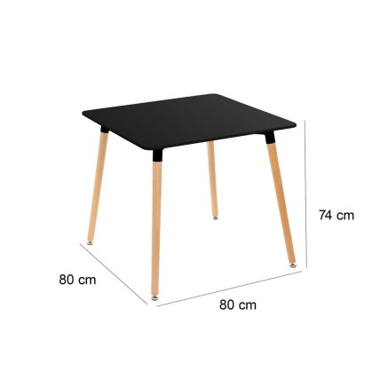 Mesa Negro Natural 80 x 80 x 75 cm 2