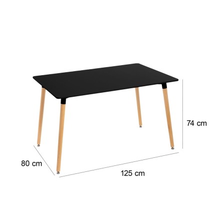 Mesa Negro Natural 120 x 80 x 75 cm 2